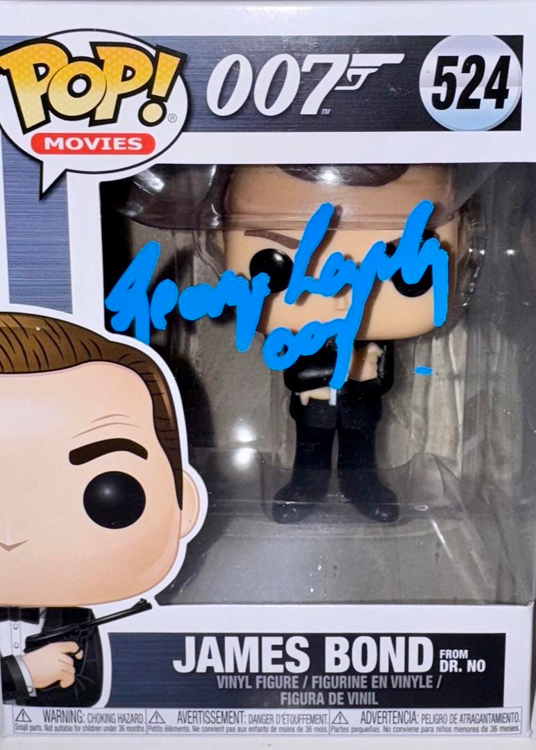 George Lazenby Signed Funko Pop #524 "James Bond" w/ 007 Inscription - Beckett COA #01